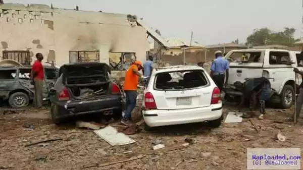 Photos: 4 Confirmed Dead In Adamawa Bomb Blast; Police Claims Explosion Was Caused By Bomb Recovered From Boko Haram